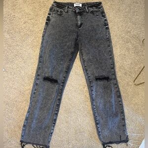 Black High Rise Distressed Women's Jeans
